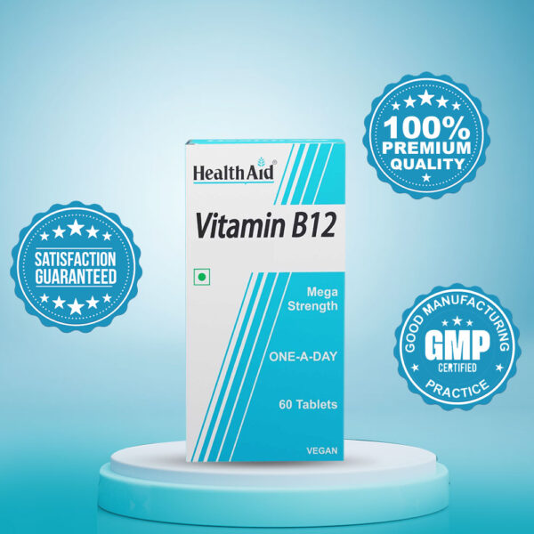 HealthAid Vitamin B12 Tablets (1000mcg) Mega Strength - 60 Tablets - Image 7