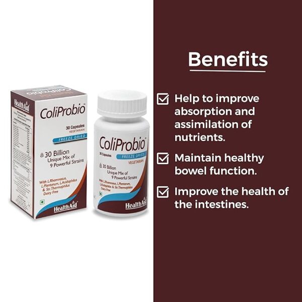 HealthAid ColiProbio™30 Billion(Probiotic Capsules) - 30 Capsules - Image 3