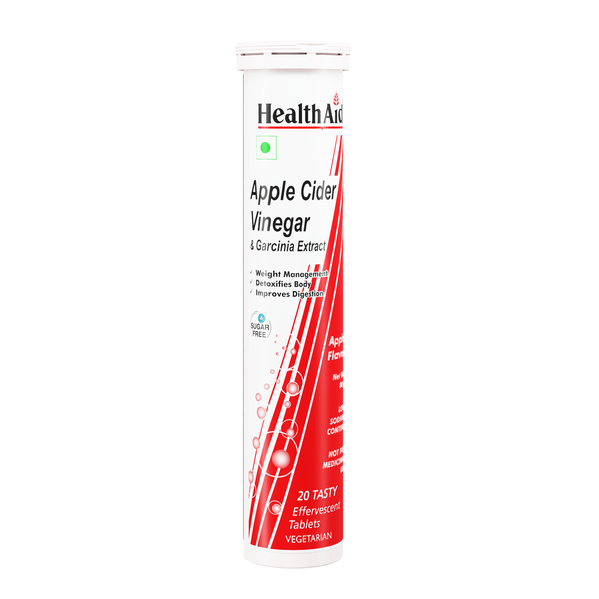 HealthAid Apple Cider Vinegar with Garcinia Extract (Sugar Free)-20 Effervescent Tablets