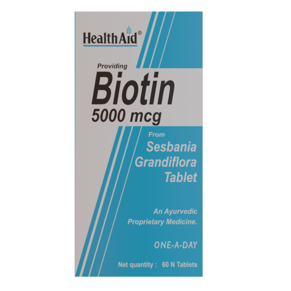 HealthAid Biotin 5000mcg - 60 Tablets