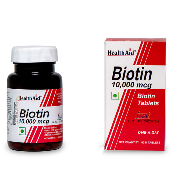 HealthAid Biotin 10000mcg - 60 Tablets