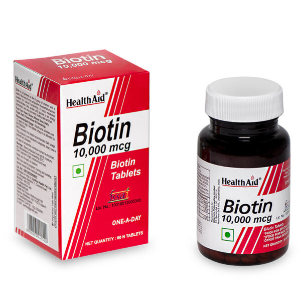 HealthAid Biotin 10000mcg - 60 Tablets - Image 2