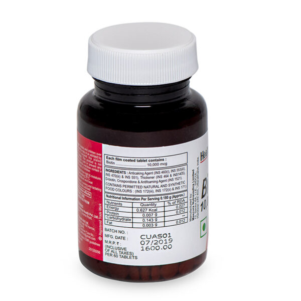 HealthAid Biotin 10000mcg - 60 Tablets - Image 4