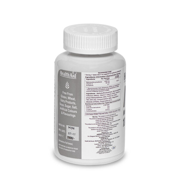 HealthAid MSM 1000mg - 90 Tablets - Image 2