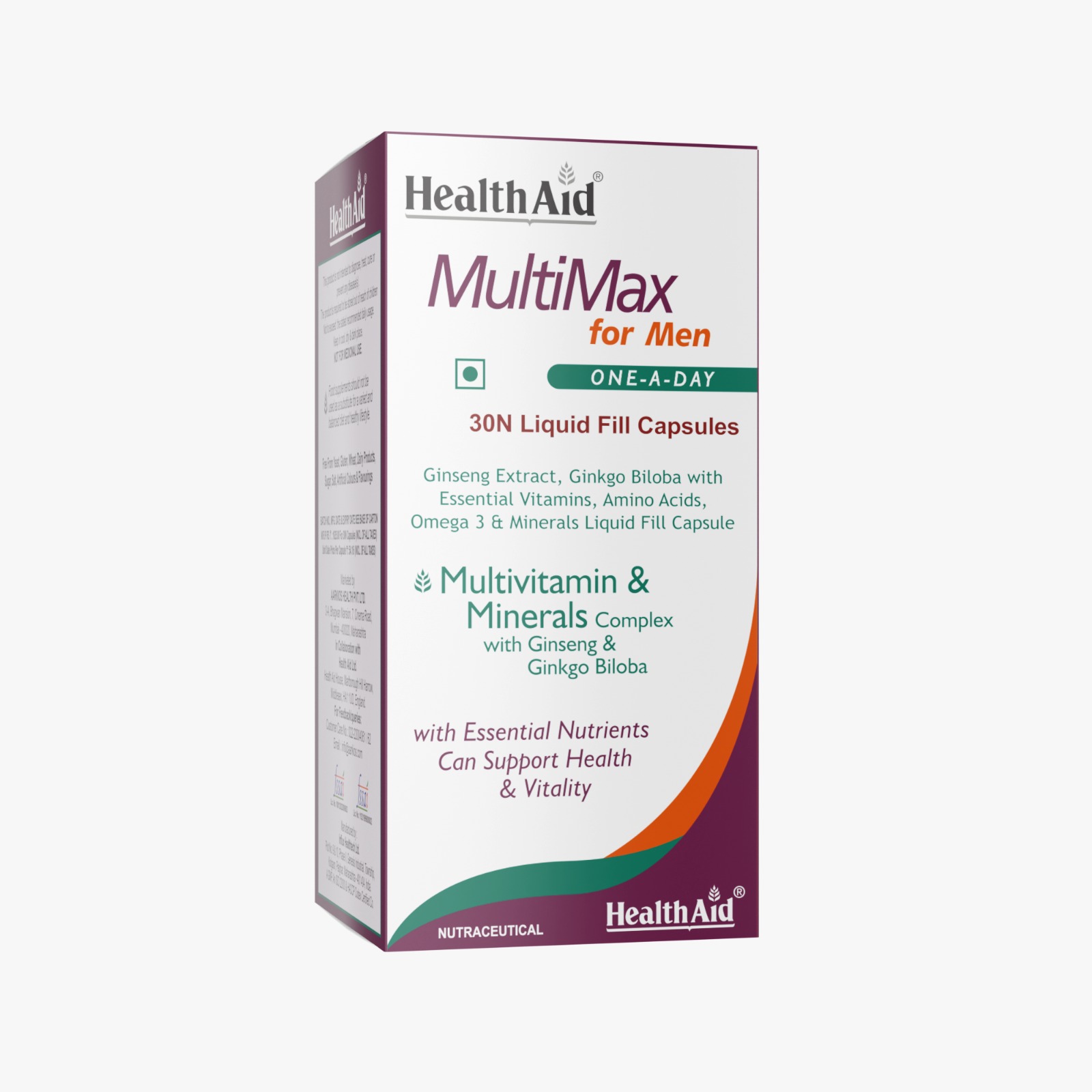 HealthAid MultiMax for Men 30 Vegetarian Liquid fill Capsules (30cap)