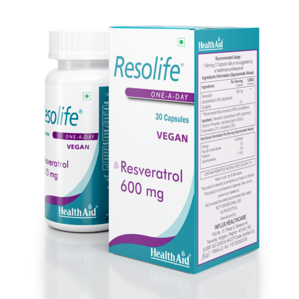 Resolife (Resveratrol 600mg) 30 Vegan Capsules- HealthAid - Image 7