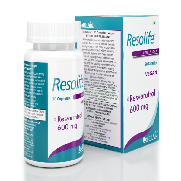 Resolife (Resveratrol 600mg) 30 Vegan Capsules- HealthAid - Image 6