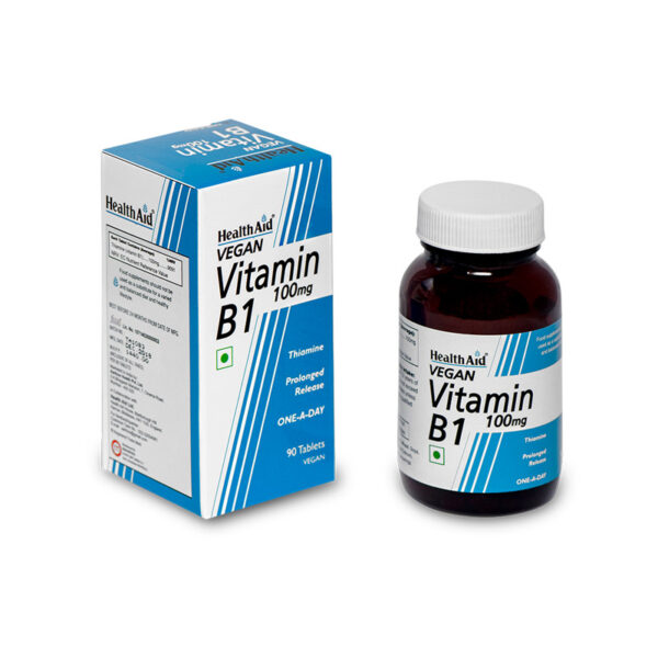 HealthAid Vegan Vitamin B1 (Thiamine 100mg) Tablets - 90Tablets - Image 2