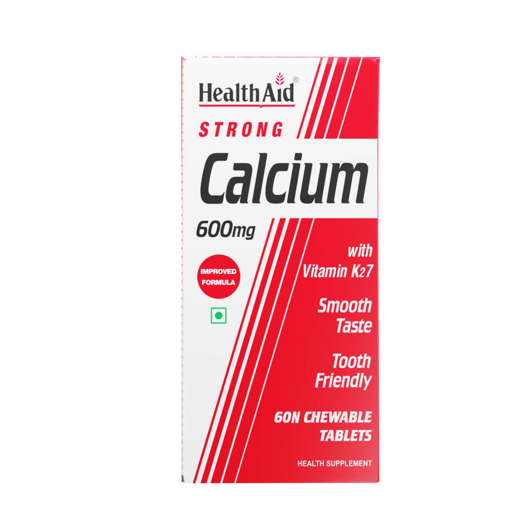 Strong Cal Tablet HealthAid Strong Calcium 600mg – 60 Chewable Tablets – Suppliment.in