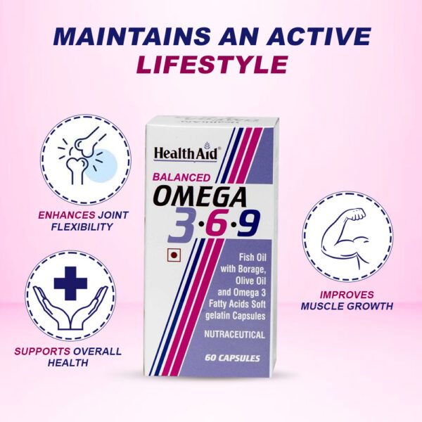 HealthAid Balanced Omega 3.6.9 - 60 Capsules - Image 2