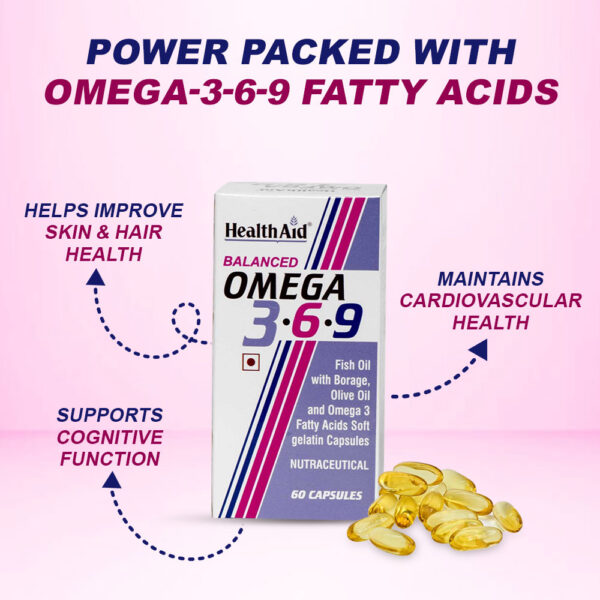 HealthAid Balanced Omega 3.6.9 - 60 Capsules - Image 3