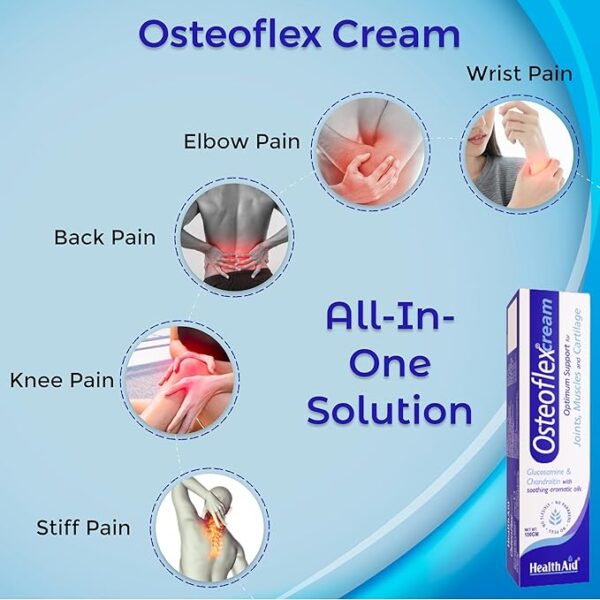 HealthAid Osteoflex (Glucosamine & Chondroitin with Soothing Aromatic Oils) Cream - 100Grams - Image 2