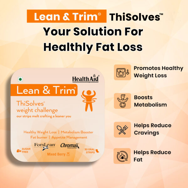 HealthAid® Lean & Trim™ ThiSolves™ (Mixed Berry Flavour) - 30 Mouth Dissolving Strips - Image 3